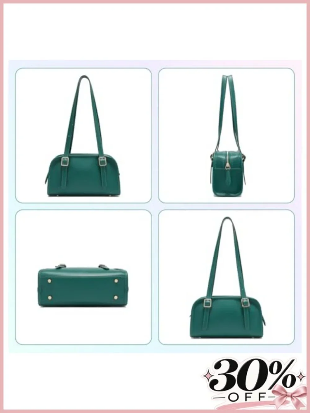 Leather Hobo Shoulder Bag with Adjustable Strap Zipper Tote Handbag